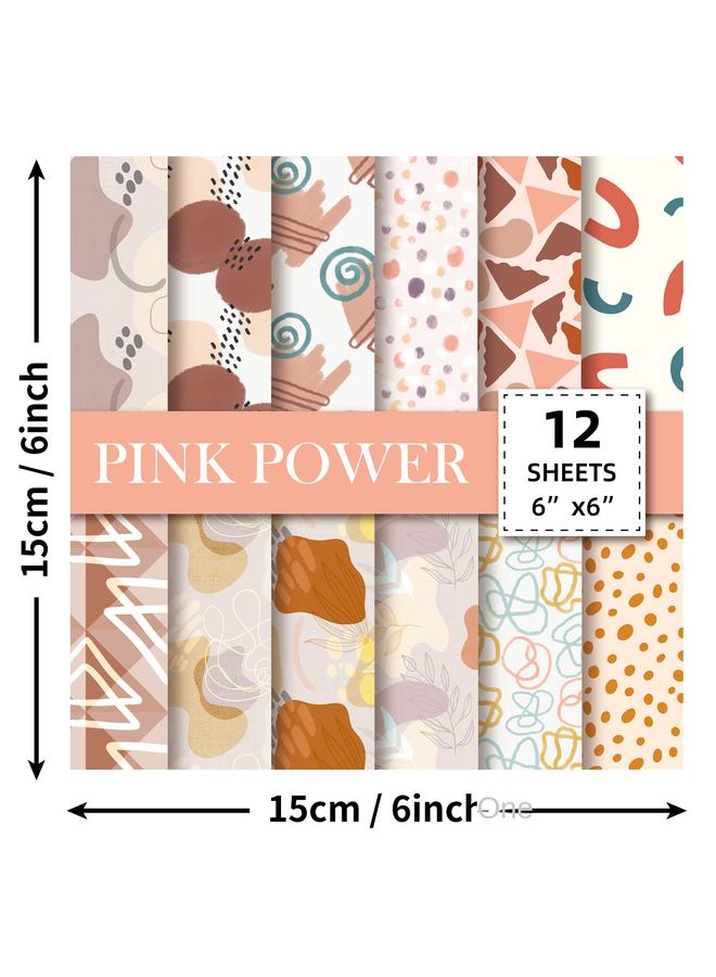 Bluejw 12 Sheets/pack Cartoon BOHO Card Paper 6 Inch Hand Account Background Paper DIY Photo Album Pattern Paper Art Clip Material Paper  - Image 4