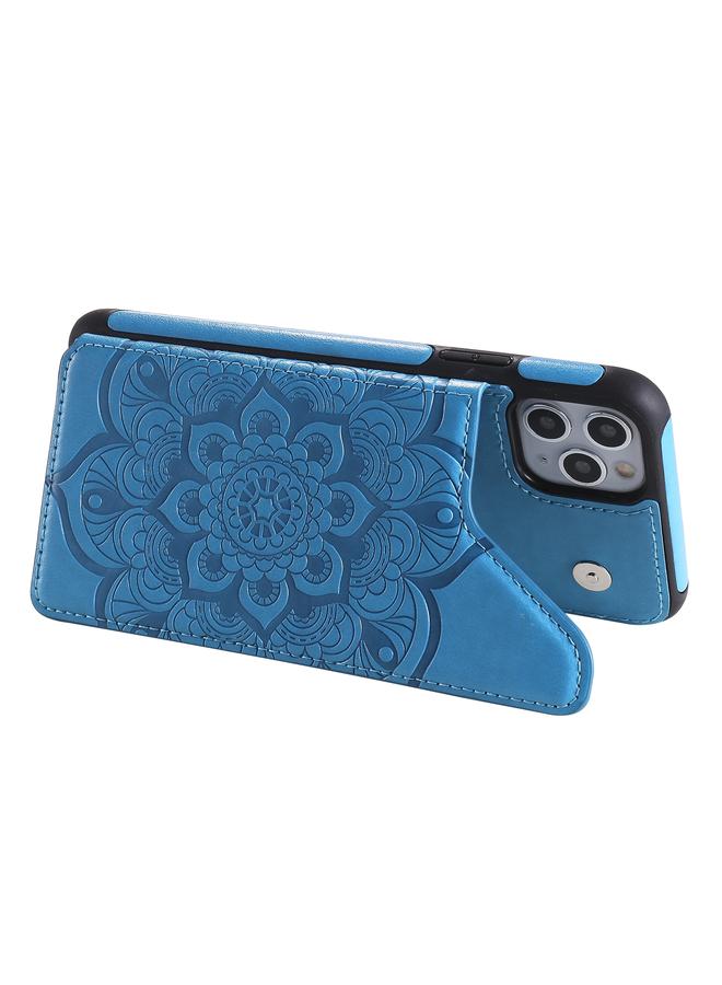 زبون جراب لهاتف iPhone 11 Pro Max بنقشة زهور، جراب واقٍ مقاوم للصدمات مع حامل وفتحات للبطاقات وإطار للصور - Image 5