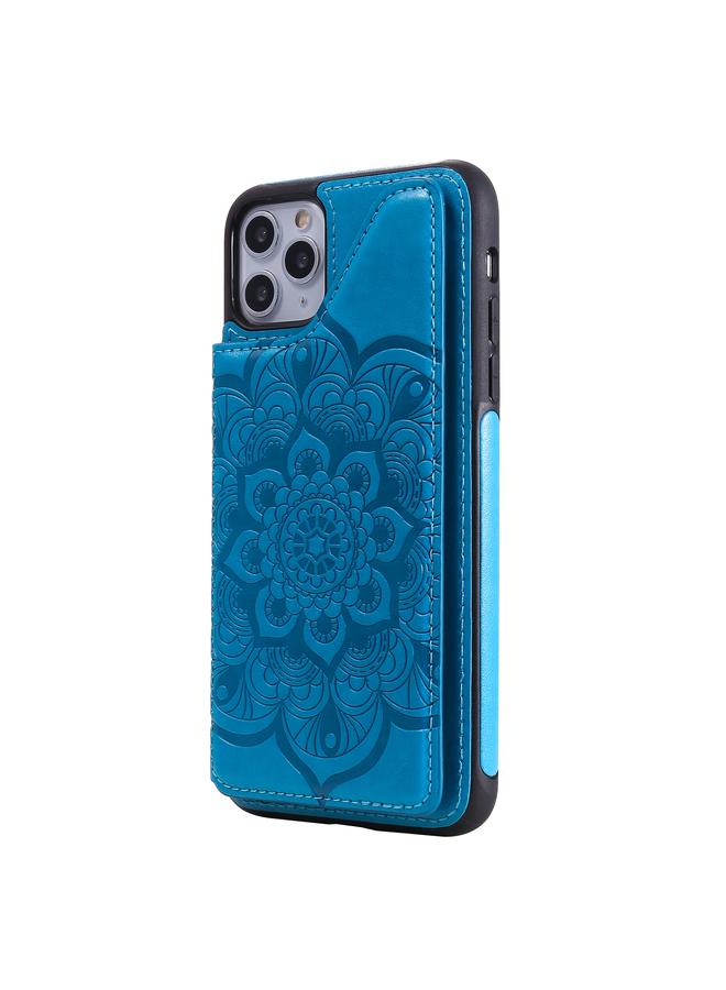 زبون جراب لهاتف iPhone 11 Pro Max بنقشة زهور، جراب واقٍ مقاوم للصدمات مع حامل وفتحات للبطاقات وإطار للصور - Image 2