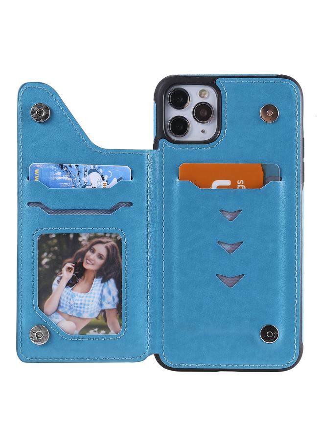 زبون جراب لهاتف iPhone 11 Pro Max بنقشة زهور، جراب واقٍ مقاوم للصدمات مع حامل وفتحات للبطاقات وإطار للصور - Image 4