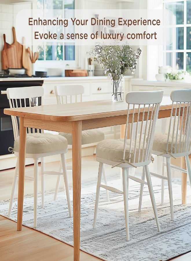 Codi Dining Chair Cushions 4 Pack, Thick Chairs Pads for Indoor Kitchen Room - Washable, Non-Slip Memory Foam Seat Cushion with Ties, 16.5"x16.5"x 3.5", Set of 4, Beige - Image 4