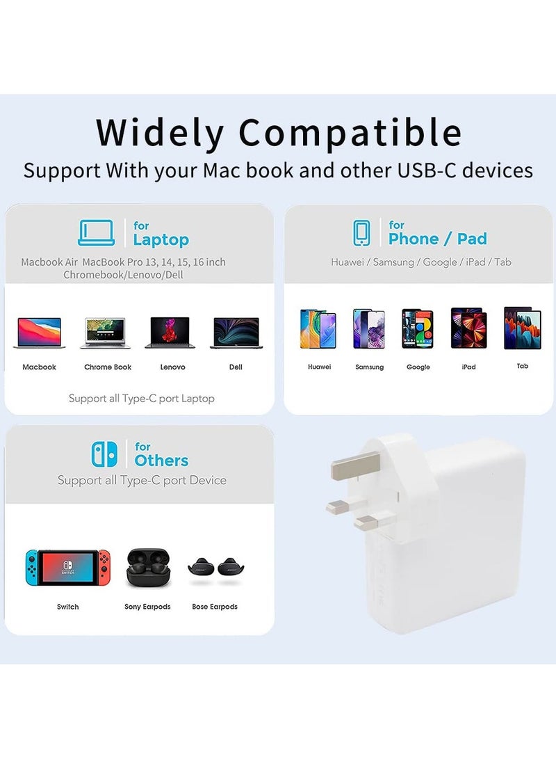61W Charger Laptop Adapter 20V 3A USB C for MacBook Pro13/Air A1706 A1708 A1718 for Switch for MacBook 12" for ADP-230EB T for Google Chromebook for IPad Pro 11'' - Image 2