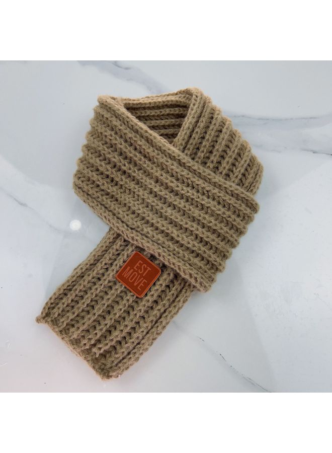 K-style Kidsren's Knitted Scarf Winter Pure Color Warm Wool Infants Boys And Girls Korean Baby Scarf Trendy