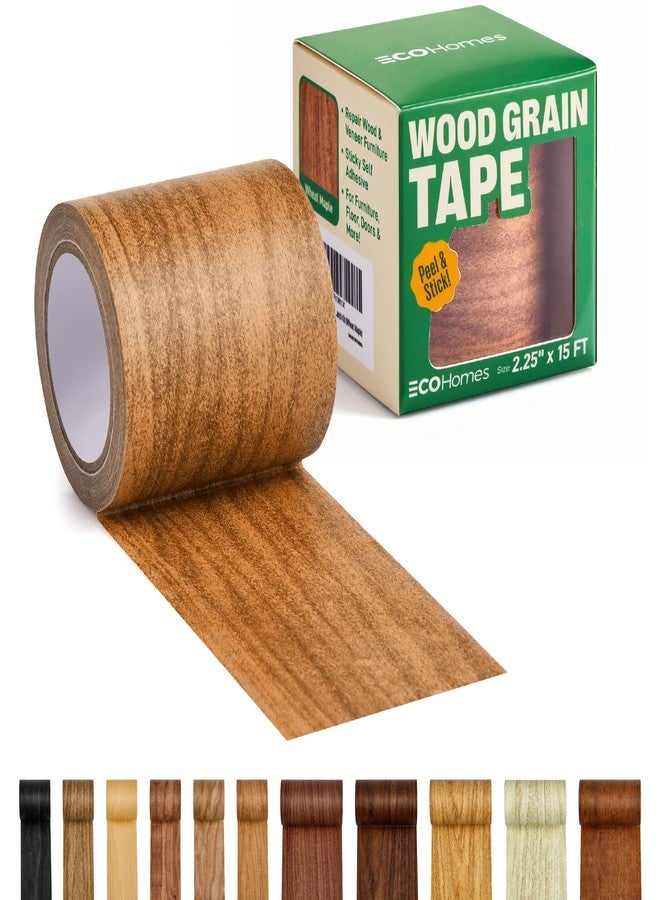 ECOHomes Wood Grain Repair Tape - Self Adhesive Brown Wood Colored Tape for Furniture Repair | Peel & Stick Veneer Strips Trim, Woodgrain Duct Tape for Furniture, Vinyl Floor, Door Patch Kit (Wheat Maple) - Image 1