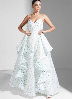 True Decadence Floral Organza Layered Ruffle Maxi Dress  - Image 1
