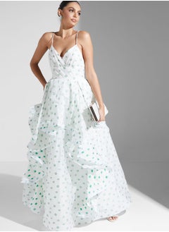 True Decadence Floral Organza Layered Ruffle Maxi Dress  - Image 4