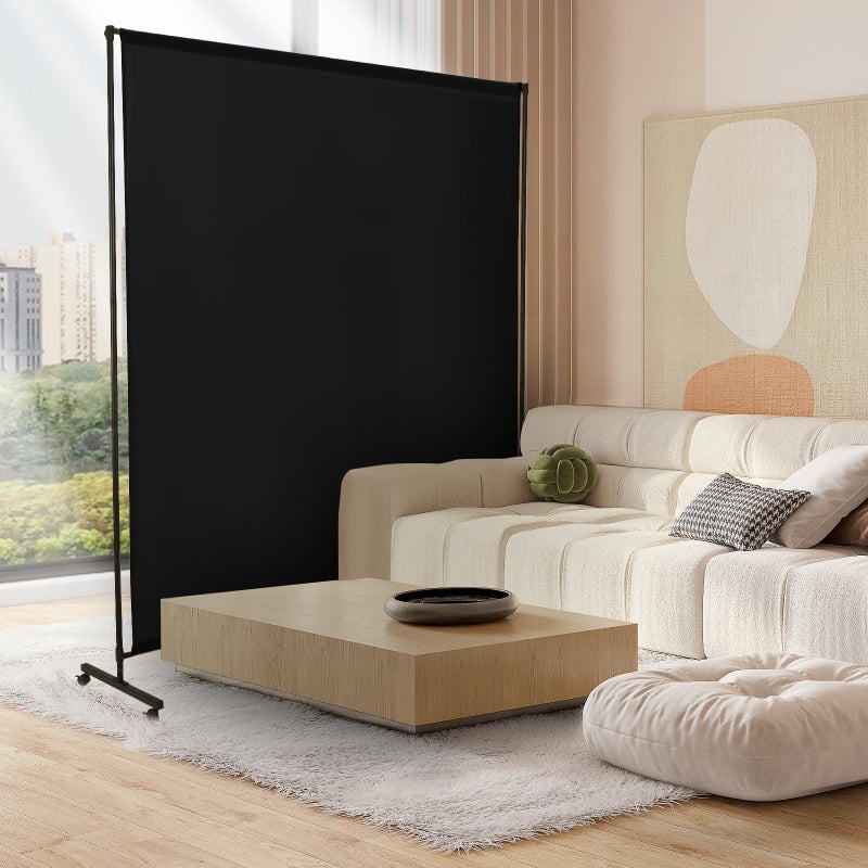 YSEJOMP Room Divider Screen 72x72 with Lockable Caster Wheels Privacy Panel for Home Office or Classroom Easy to Move and Secure with BrakeHeight Adjustable Black 72 X 72 Inches