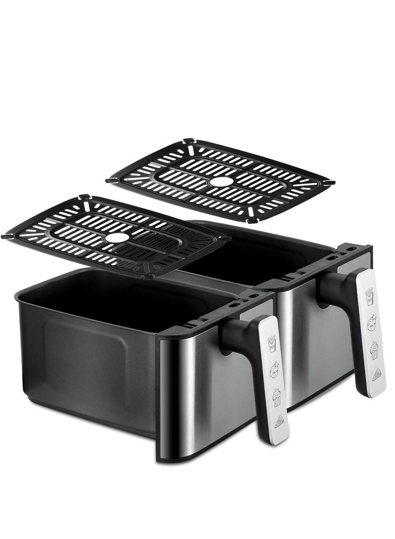 RAF Dual Air Fryer 9L (4.5L+4.5L) – 1700W Family Size, 360° Hot Air Circulation, Up to 80% Less Oil, Digital Touch Control & Easy-Clean Design - Image 4