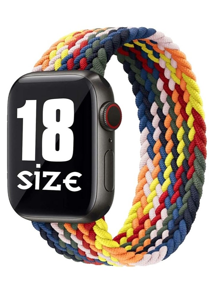 Generic - Solo Braided Fabric Rubber Band for Apple Watch Series 1/2/3/4/5/6/7 (Large, Multicolor) 45/42/44mm - Image 1