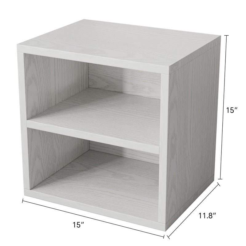 FUSUNBAO Magic DIY Cube Storage Organizer Stackable Cubes for Home Books Clothes Toy -Modular Cubby Storage System-Office Cubical-Bookcase Closet (Pure White-Washed, 1 Layer Cube) - Image 2