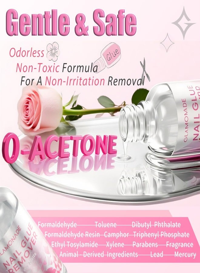 Glamonade Press on Nail Glue Remover: False Nail Tips & Fake Nails Quick Easy Removal Adhesive Debonder Beginner Friendly - 30ml Non-Acetone Dissolver - Image 4