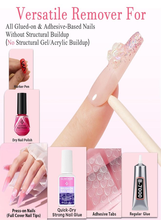 Glamonade Press on Nail Glue Remover: False Nail Tips & Fake Nails Quick Easy Removal Adhesive Debonder Beginner Friendly - 30ml Non-Acetone Dissolver - Image 5