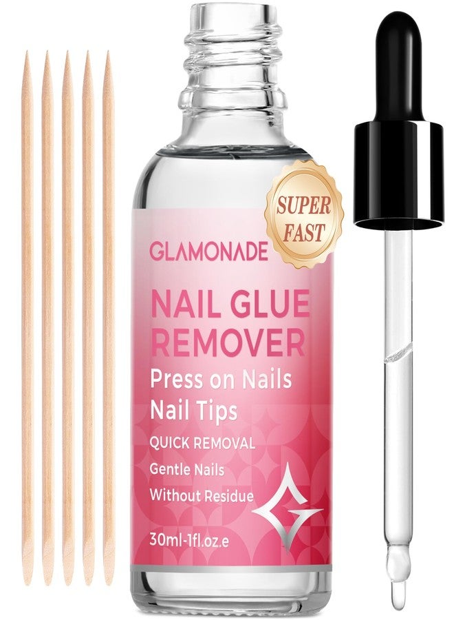 Glamonade Press on Nail Glue Remover: False Nail Tips & Fake Nails Quick Easy Removal Adhesive Debonder Beginner Friendly - 30ml Non-Acetone Dissolver - Image 1