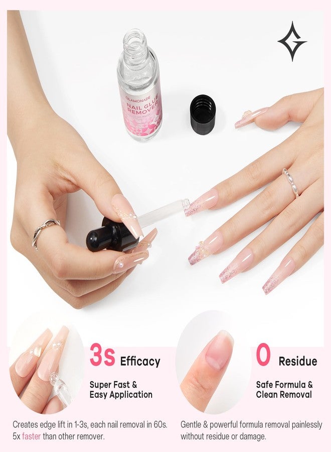 Glamonade Press on Nail Glue Remover: False Nail Tips & Fake Nails Quick Easy Removal Adhesive Debonder Beginner Friendly - 30ml Non-Acetone Dissolver - Image 2