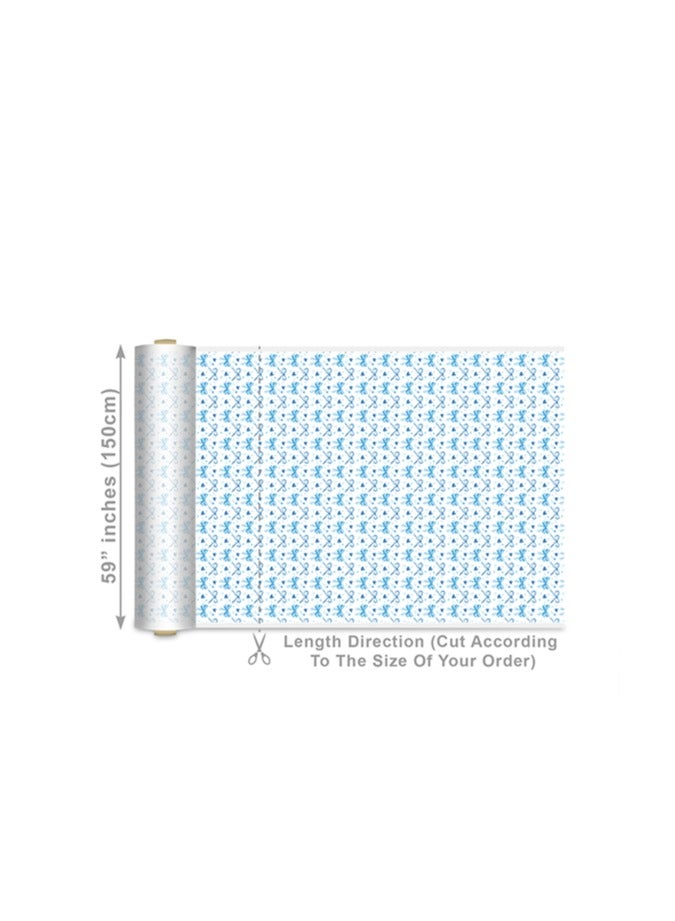 فيلاتو Ø¬Ù„Ø§Ø¨ÙŠØ© Ù…Ø®ÙˆÙŠØ± Ù…Ù† Ù‚Ù…Ø§Ø´ Ø­Ø±ÙŠØ± Ø§Ù„Ù„ÙŠÙ„ Ø¹Ø±Ø§Ù…Ù†ÙŠ Ø¨Ø§Ù„ÙŠØ§Ø±Ø¯Ø©ØŒ Ø£Ø²Ø±Ù‚ Ø³Ù…Ø§ÙˆÙŠØŒ Ø£Ø¨ÙŠØ¶ØŒ Ù�ÙŠÙˆÙ†ÙƒØ§ØªØŒ Ù†Ù‚Ø´Ø© Ù‚Ù„ÙˆØ¨ØŒ Ø®ÙŠØ§Ø·Ø©ØŒ Ø¹Ø±Ø¶ 58 Ø¨ÙˆØµØ© - Image 2