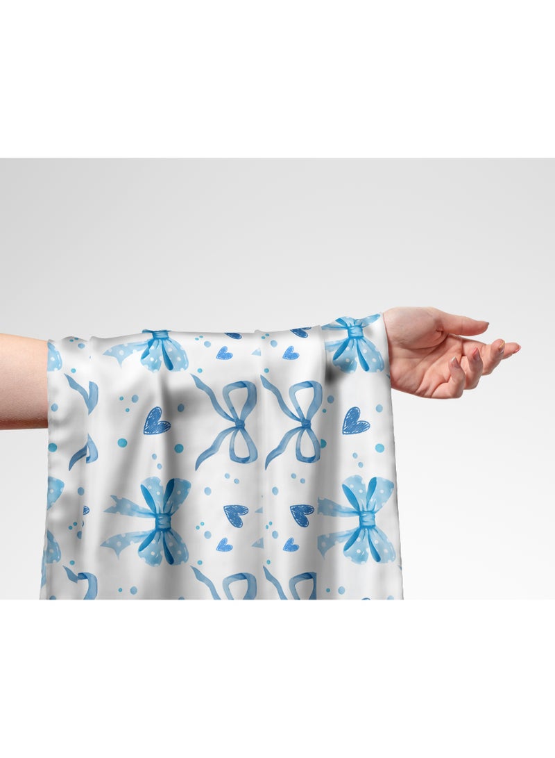 فيلاتو Ø¬Ù„Ø§Ø¨ÙŠØ© Ù…Ø®ÙˆÙŠØ± Ù…Ù† Ù‚Ù…Ø§Ø´ Ø­Ø±ÙŠØ± Ø§Ù„Ù„ÙŠÙ„ Ø¹Ø±Ø§Ù…Ù†ÙŠ Ø¨Ø§Ù„ÙŠØ§Ø±Ø¯Ø©ØŒ Ø£Ø²Ø±Ù‚ Ø³Ù…Ø§ÙˆÙŠØŒ Ø£Ø¨ÙŠØ¶ØŒ Ù�ÙŠÙˆÙ†ÙƒØ§ØªØŒ Ù†Ù‚Ø´Ø© Ù‚Ù„ÙˆØ¨ØŒ Ø®ÙŠØ§Ø·Ø©ØŒ Ø¹Ø±Ø¶ 58 Ø¨ÙˆØµØ© - Image 1