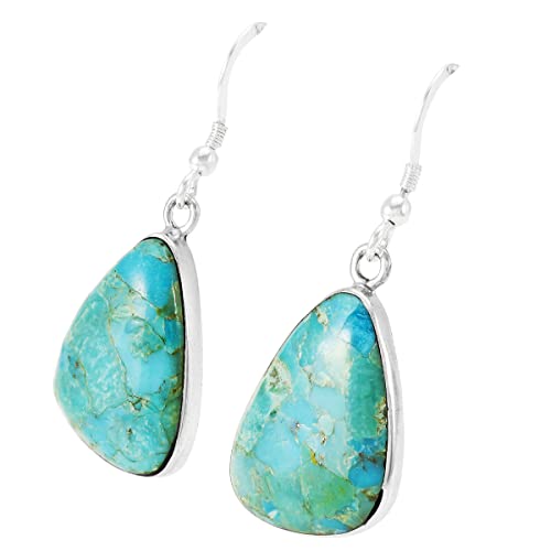 Turquoise Network Turquoise Earrings Sterling Silver 925 & Genuine Gemstones (Turquoise) - Image 3