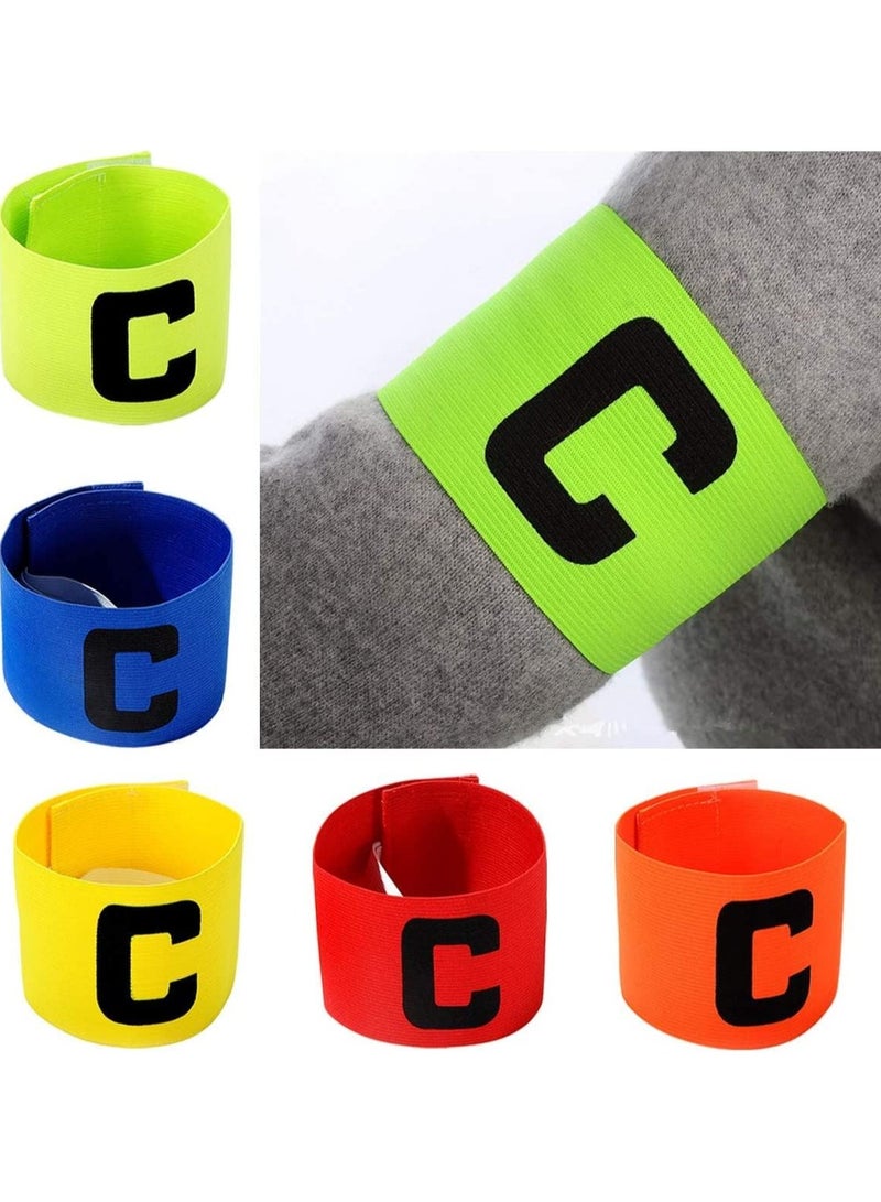 5Pcs Captain Armband Multicolor Football Captain Armband Sports Hockey Rugby Netball Player Adjustable Bands Captain Armband Retractable Elasticated Armbands for Adult Youth - Image 4