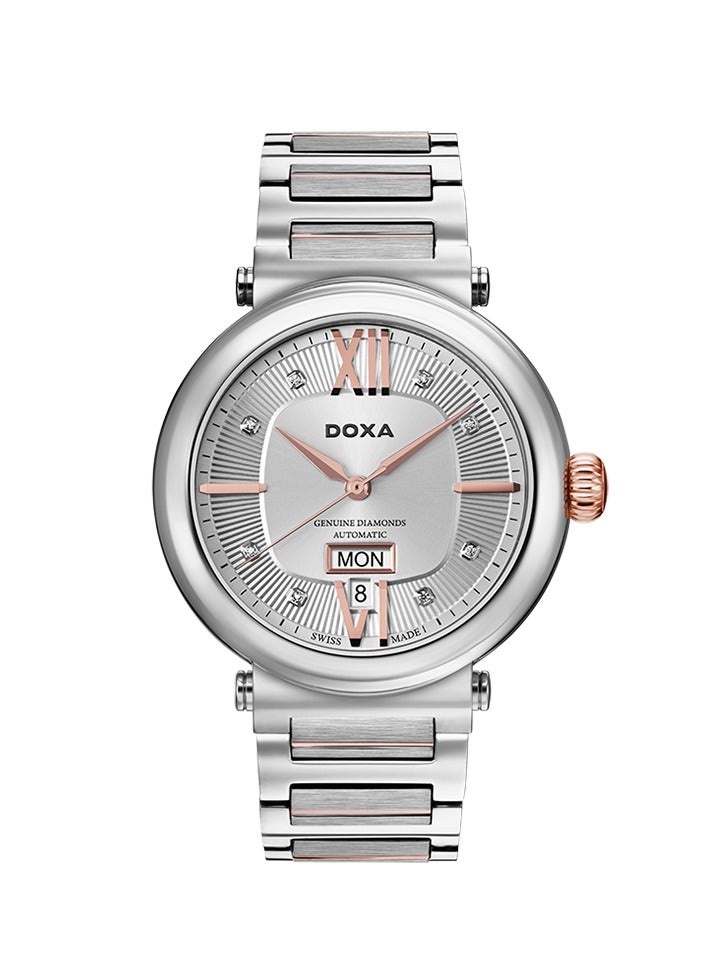 DOXA Doxa D183RSD Men's Steel Rose Gold Diamond Hour Markers Automatic Dual Calendar Watch  - Image 1