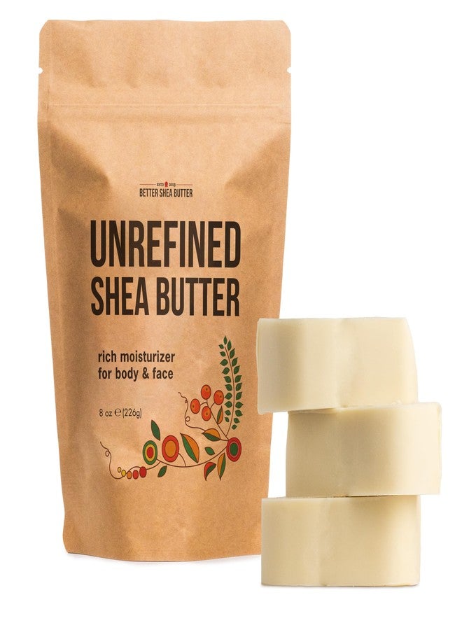 Better Shea Butter Raw Shea Butter - 100% Pure African Unrefined Shea Butter for Hair | Skin Moisturizer for Face and Body | Use for Soap Base, DIY Whipped Lotion, Lip Balm - 8 oz Block - Image 1