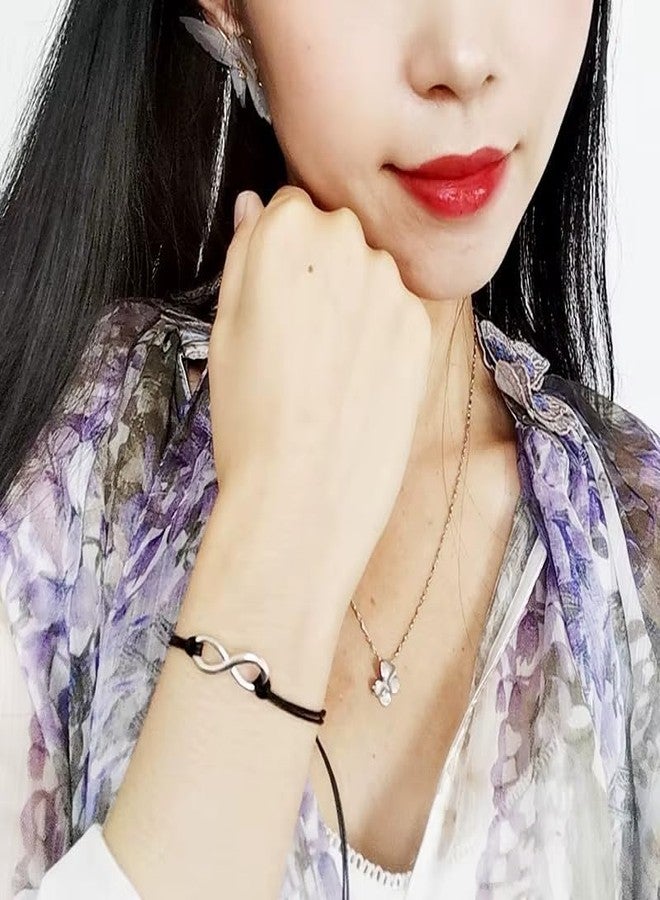 JANEJA Pack of 4 Matching Adjustable Thread Bracelets Star,Infinity,Evil Eye,Heart Charm Promise Bracelets Couple & Friendship Gift Set Premium Value under ₹200 - Image 3
