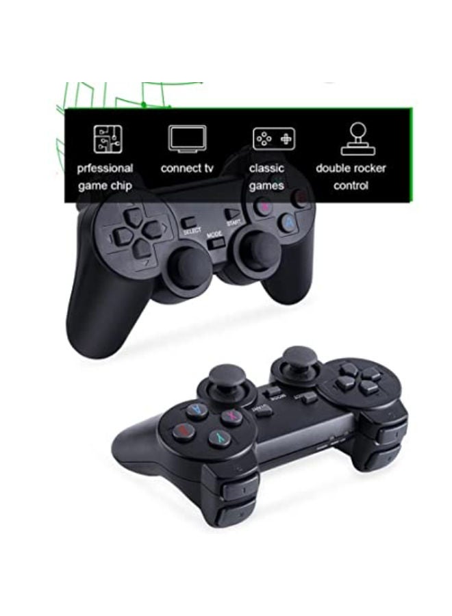 SHOPI 2.4g wireless controller gamepad console stick plug and play video game stick with 10000+ games 9 classic emulators 4k high definition hdmi output for tv with dual 2.4g wireless controllers - 64gb - Image 2