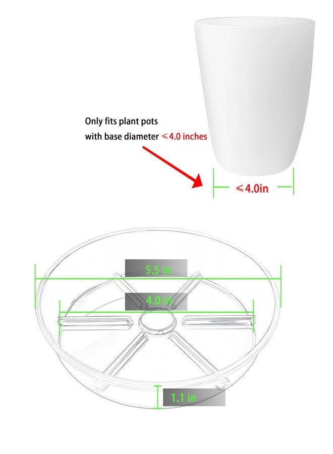 MSKIAUO Plant Saucer Pot Tray 4 inch, 6 Packs Clear Flower Planter Saucers and Drip Trays - Image 2