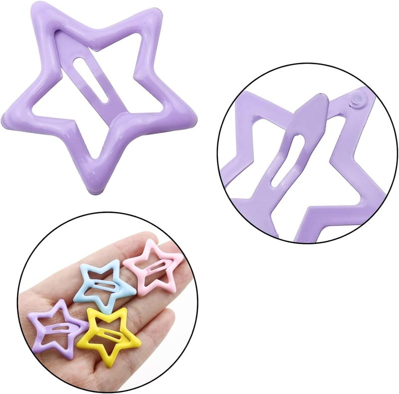 YHRY 30 Pack Star Snap Hair Clips, Non-slip Metal Hair Barrettes, Kawaii Hair Clips, Toddlers Cute Hairpins, Durable Lovely Hair Accessories, Gifts for Women Girls Kids Teens - Image 3