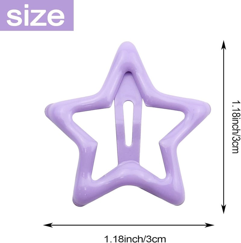 YHRY 30 Pack Star Snap Hair Clips, Non-slip Metal Hair Barrettes, Kawaii Hair Clips, Toddlers Cute Hairpins, Durable Lovely Hair Accessories, Gifts for Women Girls Kids Teens - Image 2
