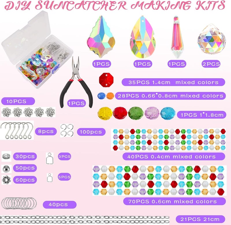 LPKADQA 500PCS DIY Suncatcher Making Kits for Adults DIY Suncatcher Prism Kit for Indoor Outdoor Garden Decor Silver DIY Suncatcher Crystal Kits Gift to Women Daughter Friend Adults - Image 3