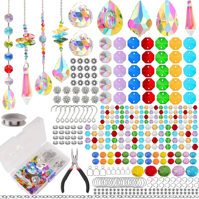 LPKADQA 500PCS DIY Suncatcher Making Kits for Adults DIY Suncatcher Prism Kit for Indoor Outdoor Garden Decor Silver DIY Suncatcher Crystal Kits Gift to Women Daughter Friend Adults - Image 1