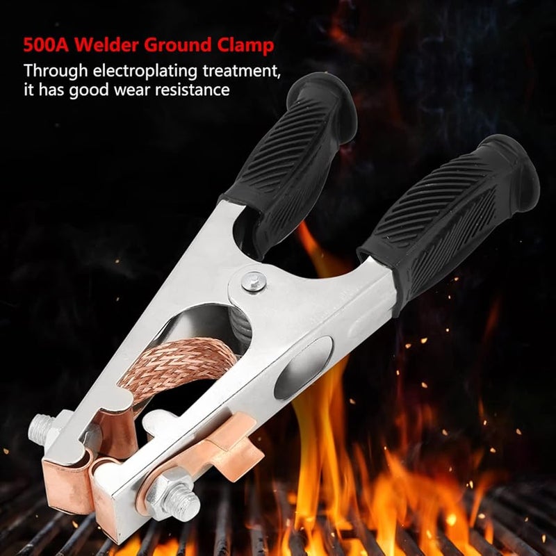 مشبك أرضي للحام 500 أمبير، مصنوع من النحاس المطلي عالي التوصيل، طراز أمريكي للحام اليدوي - Image 4