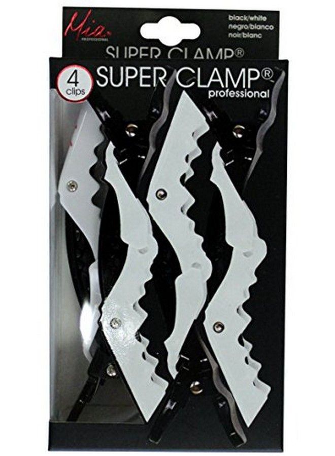 Mia Super Clamps Professional SeriesHair Sectioning Clamps For Drying Styling Make Up ApplicationBlack & White Color (4 pcs) - Image 3