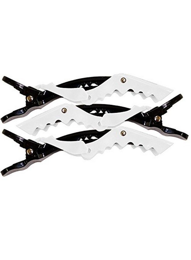 Mia Super Clamps Professional SeriesHair Sectioning Clamps For Drying Styling Make Up ApplicationBlack & White Color (4 pcs) - Image 1