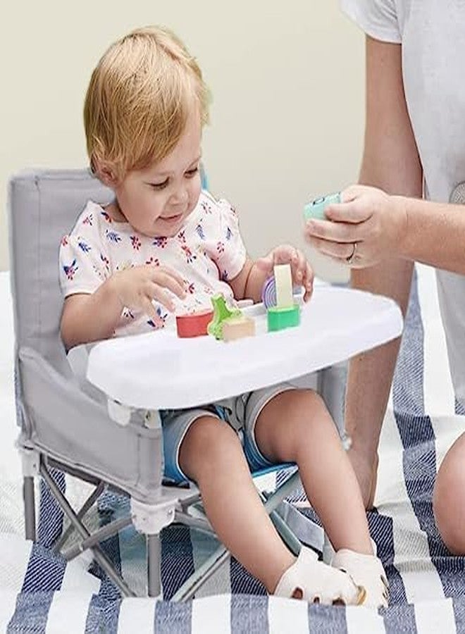 VBM Baby Chair Booster Seat Portable Baby Seat Children's Chair Compact Folding Booster High Chair with Straps for Indoor and Outdoor Use Ideal for Camping Beach Lawn (baby chair folding with Tray for Baby) - Image 4