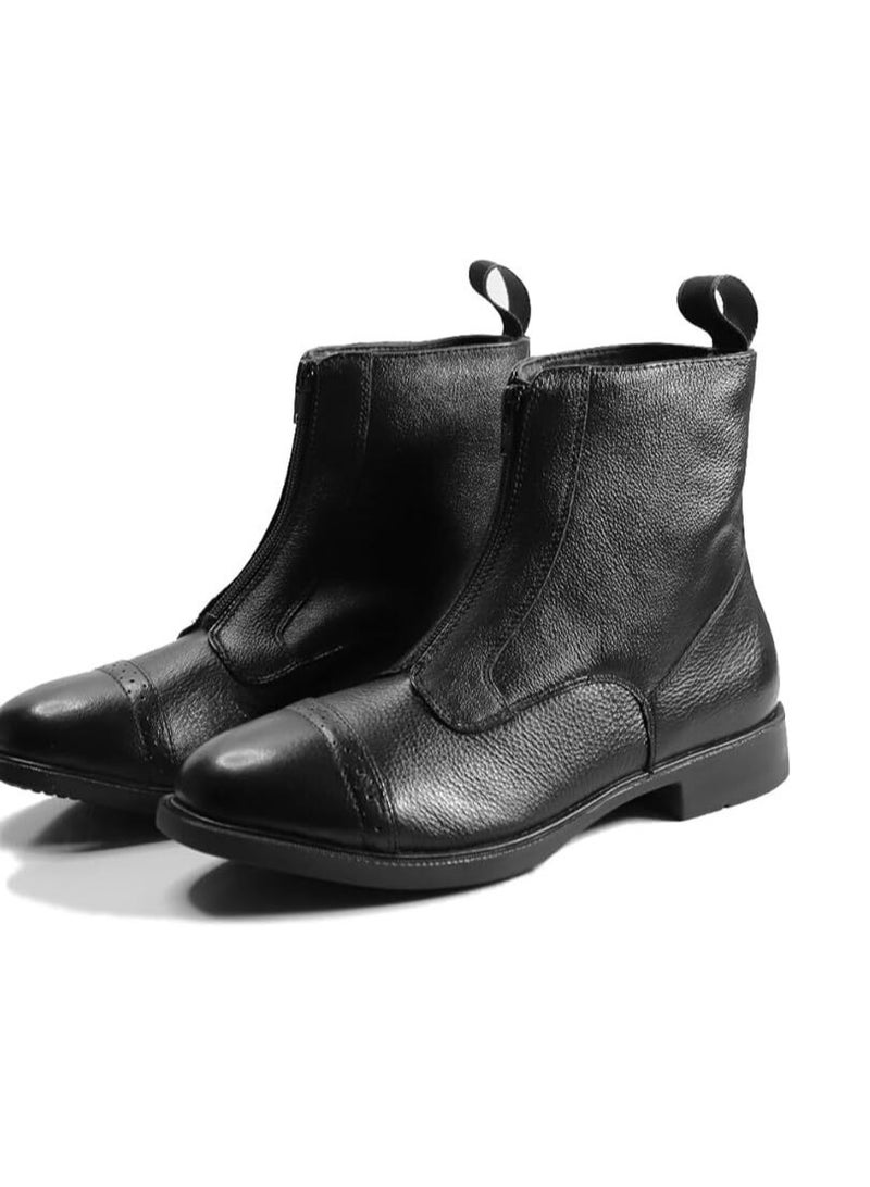 Mont Hawk Long Zipper Closure Retro Style Unisex Fashion Elegant Wear Long Outdoor Boots Women Shoes Mont Hawk Special Genuine Leather Boots  - Image 2