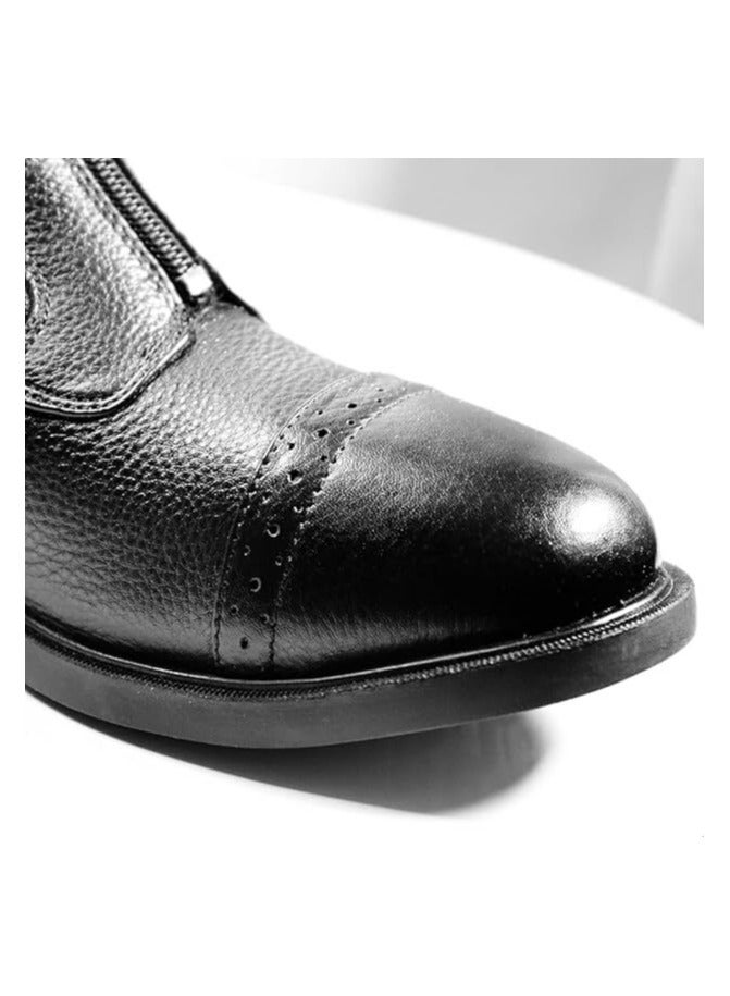 Mont Hawk Long Zipper Closure Retro Style Unisex Fashion Elegant Wear Long Outdoor Boots Women Shoes Mont Hawk Special Genuine Leather Boots  - Image 3