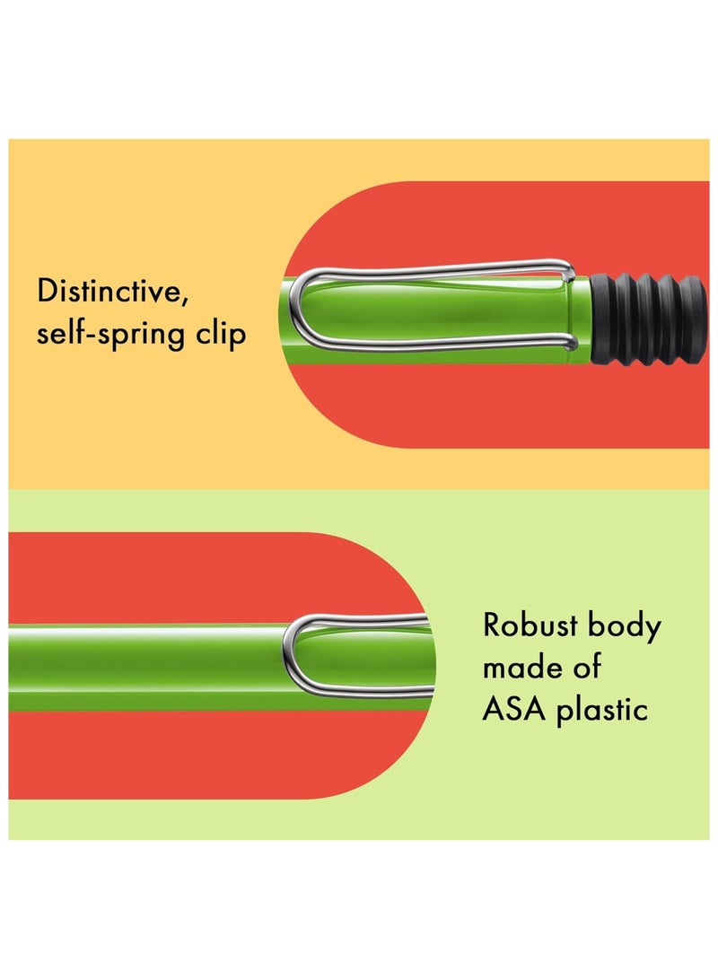 LAMY قلم حبر جاف سفاري طرف متوسط حبر أسود برميل أخضر - Image 4