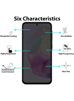 SNBFA Privacy Screen protector compatible with Samsung Galaxy A35 Screen Protector Tempered Glass [Anti-Glare][HD Full Coverage][Easy Installation][Scratch Resistant]  - Image 2