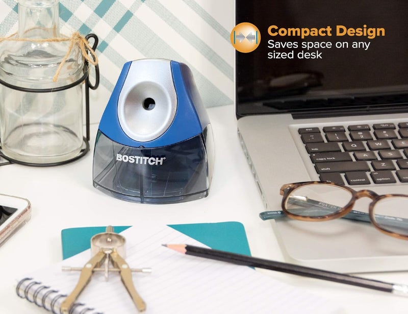 Bostitch Office Personal Electric Pencil Sharpener, Powerful Stall-Free Motor, High Capacity Shavings Tray, 7yr Warranty, Navy Blue (EPS4-KTBLUE) - Image 3