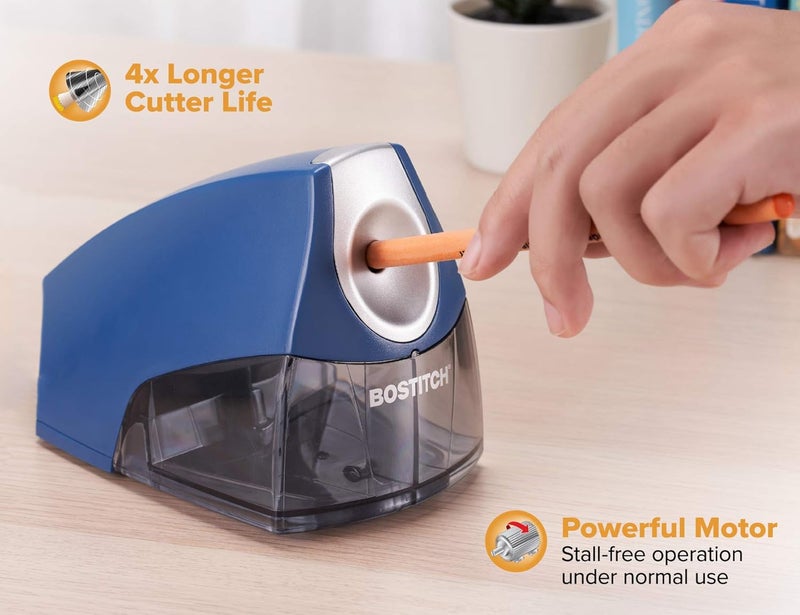 Bostitch Office Personal Electric Pencil Sharpener, Powerful Stall-Free Motor, High Capacity Shavings Tray, 7yr Warranty, Navy Blue (EPS4-KTBLUE) - Image 2