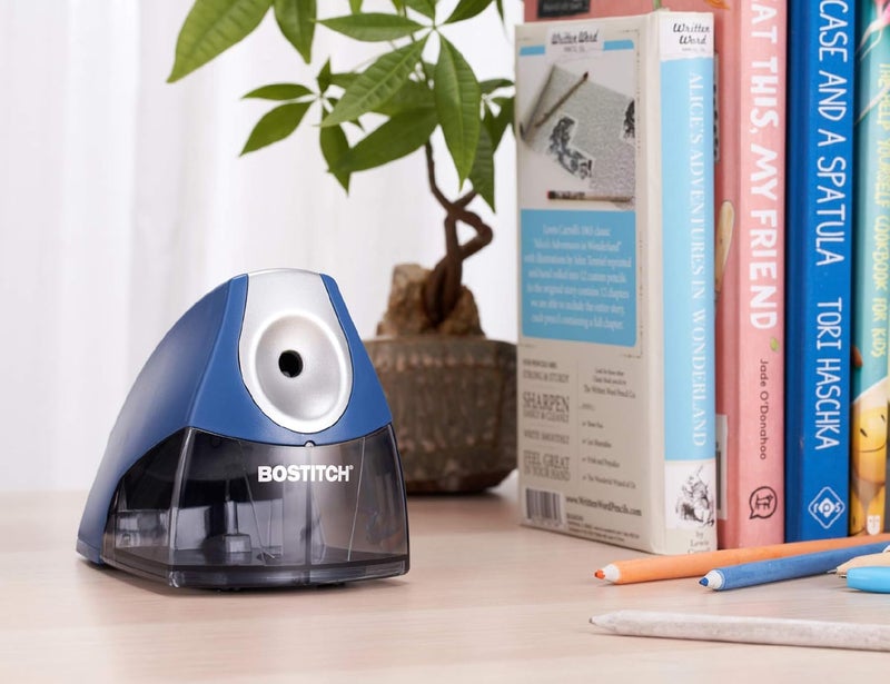 Bostitch Office Personal Electric Pencil Sharpener, Powerful Stall-Free Motor, High Capacity Shavings Tray, 7yr Warranty, Navy Blue (EPS4-KTBLUE) - Image 4