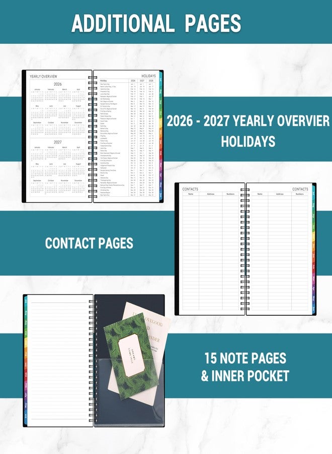 مايبوك مخطط 2026-2027 - مخطط أكاديمي 2026-2027، أسبوعي وشهري، من يوليو 2026 إلى يونيو 2027، مقاس 6.3 × 8.4 بوصة، ملاحظات، ورق سميك، جيب خلفي، تجليد حلزوني مزدوج - Image 5