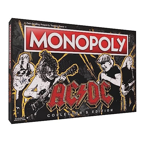 USAopoly MONOPOLY ACDC Play as Anguss Hat Dynamite Lightning Bolt more Includes Popular Albums and Locations ACDC Lane For Those About to Rock TNT and more Officially Licensed ACDC Collectible - Image 1