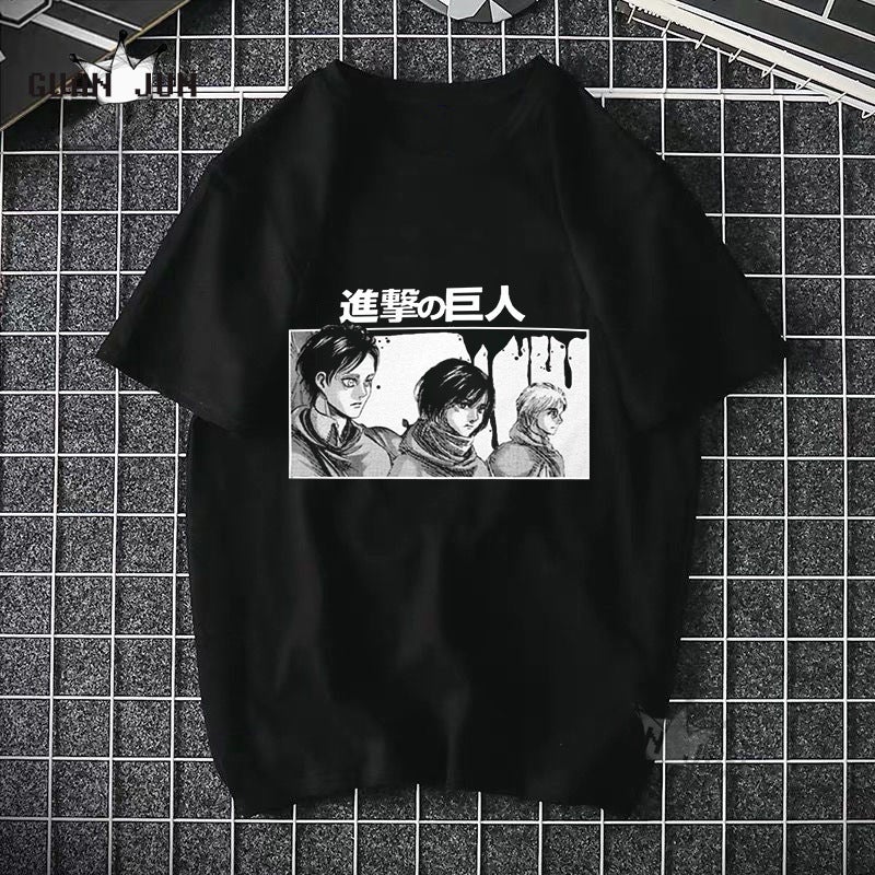 Attack Giant T-Shirt Two-Dimensional Japanese Anime Pure Cotton Pattern Short Sleeve New Top - Image 1