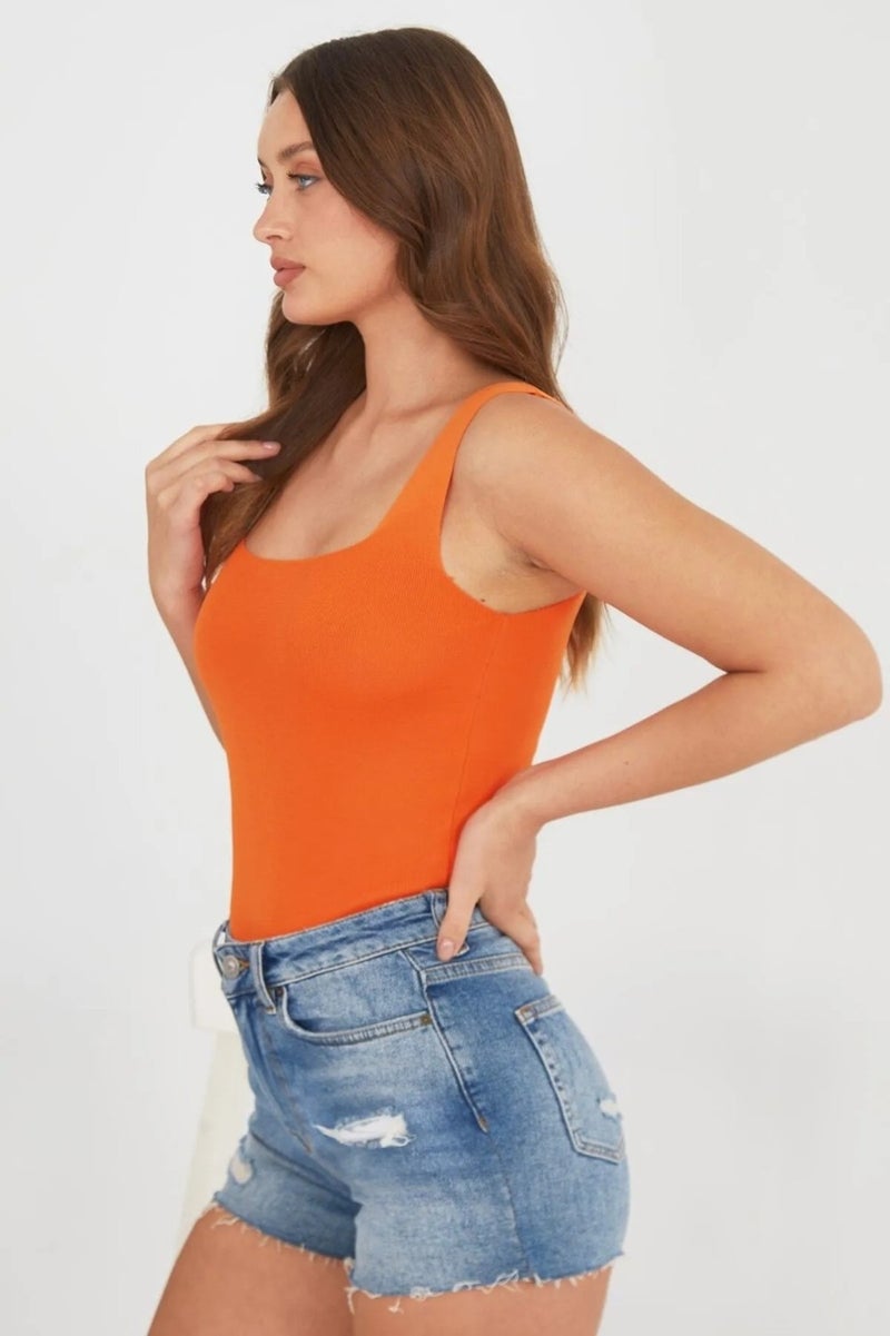 Işılda Fashion Women's Square Neck Knitted Blouse  - Image 1