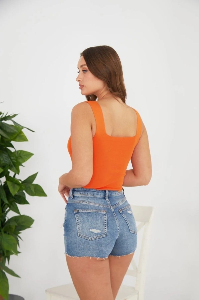 Işılda Fashion Women's Square Neck Knitted Blouse  - Image 2