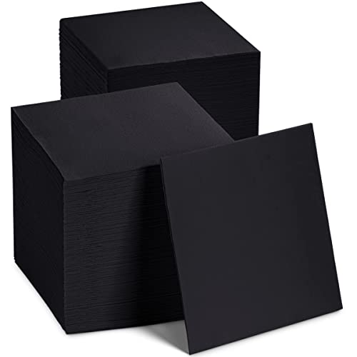 NAPEREE Disposable Cocktail Napkins Black Paper, 2-Ply Quilted Colored Black Napkins For Wedding, Reception, Party Or Event (200, 10" x 10") - Image 1