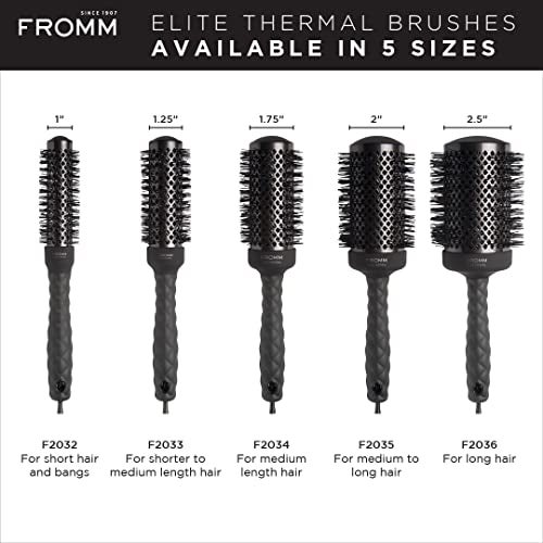 Fromm Elite Thermal Ceramic x Ionic 1.75" Round Brush for Expert Blowouts and Faster Hair Drying | Roller Hairbrush for Anti-static Styling, Smoothing, Straightening and Shine - Image 4