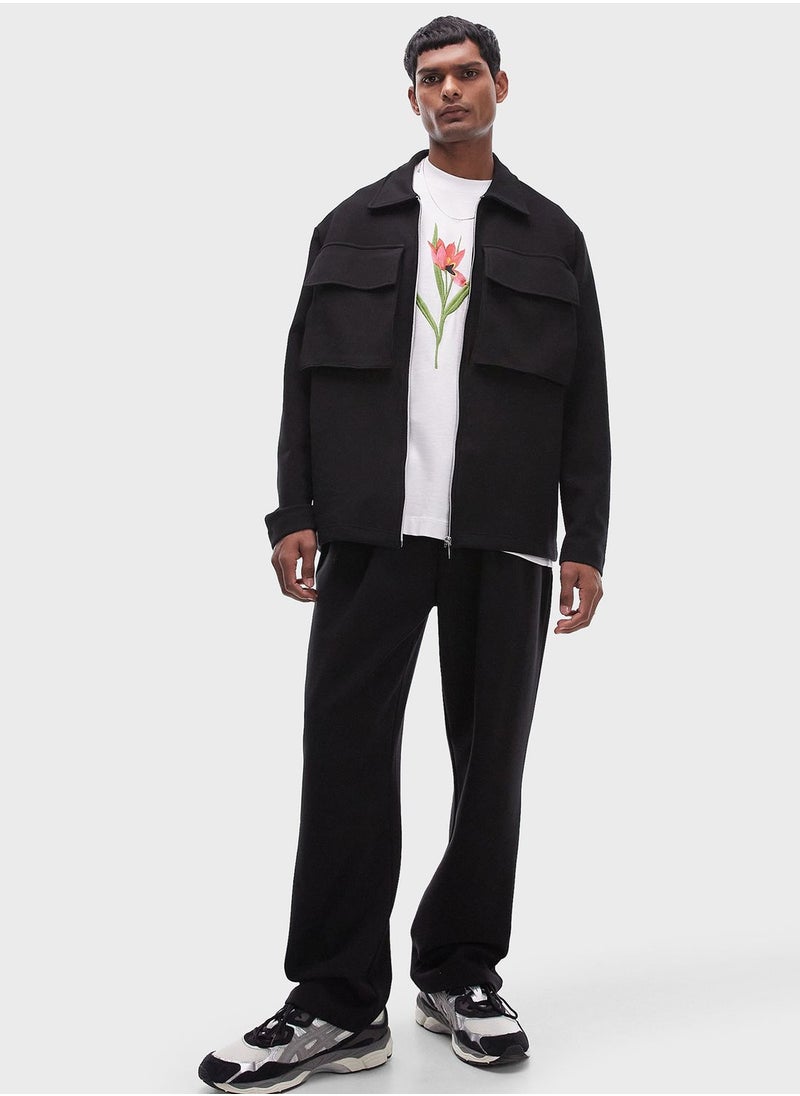 TOPMAN - Zip Through Dual Flap Pocket Shacket - Image 1